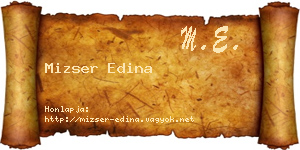 Mizser Edina névjegykártya